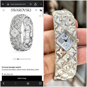 SWAROVSKI-CURIOSA CRYSTAL BANGLE WATCH