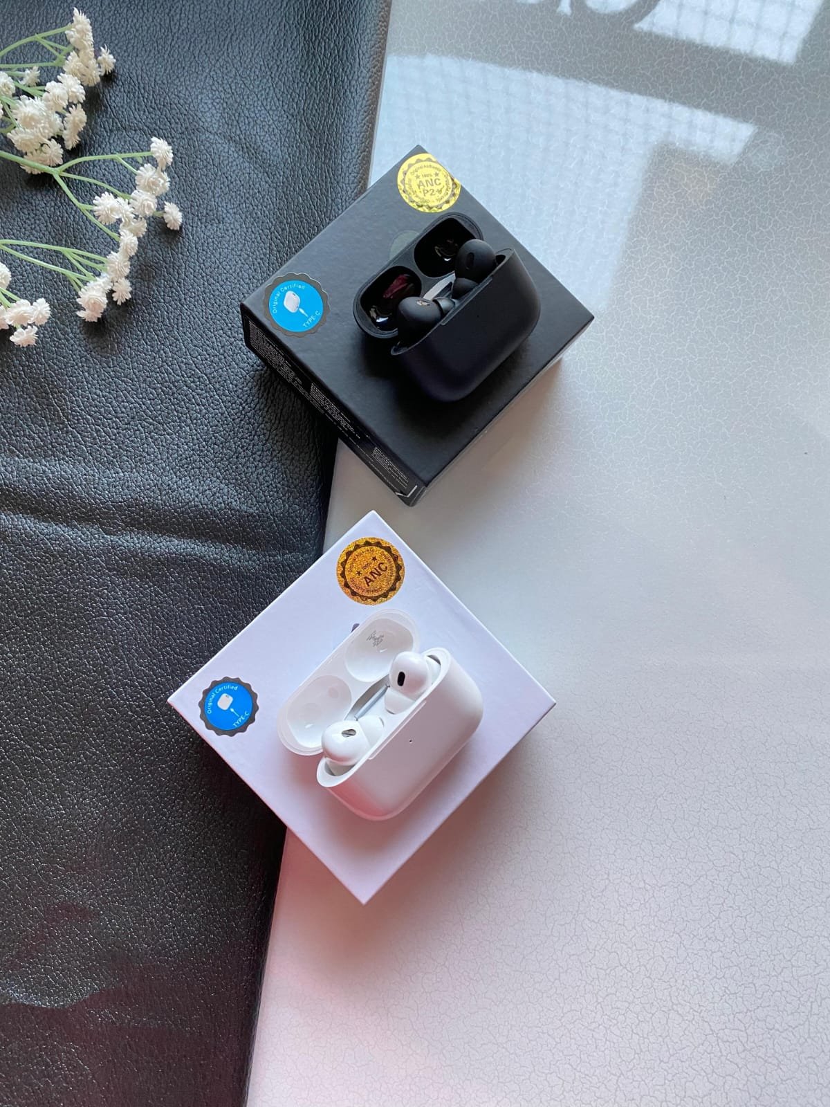 Airpod pro2 Black-White Type-c version (combo) - Image 4