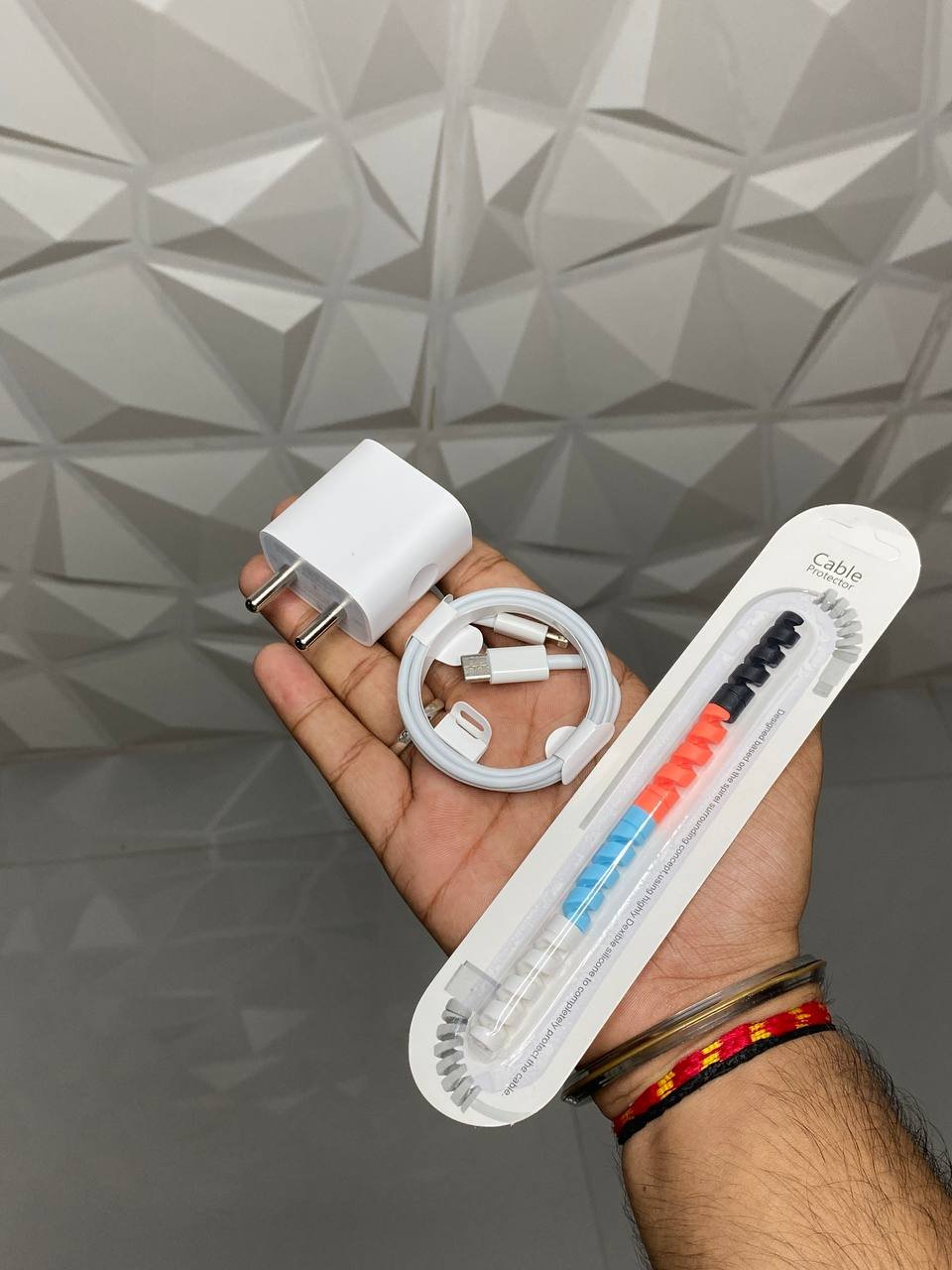 apple 20 watt adaptor with cable and protector