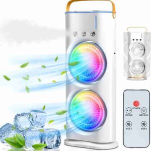 Alternative view of portable Doul Fan Rechargeable cooler
