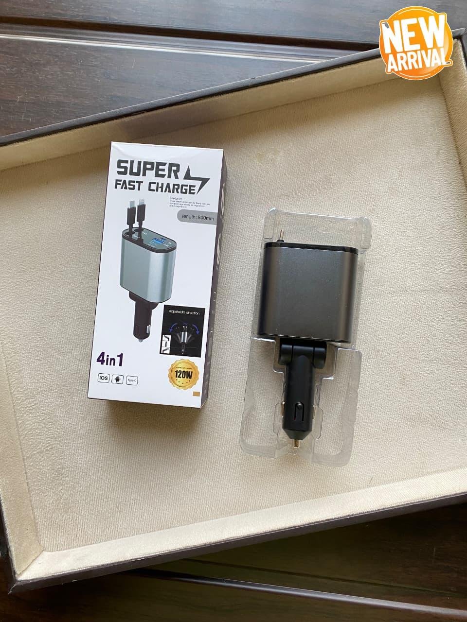 Super Fast 4 in 1 Car Doc
120 W Car charger