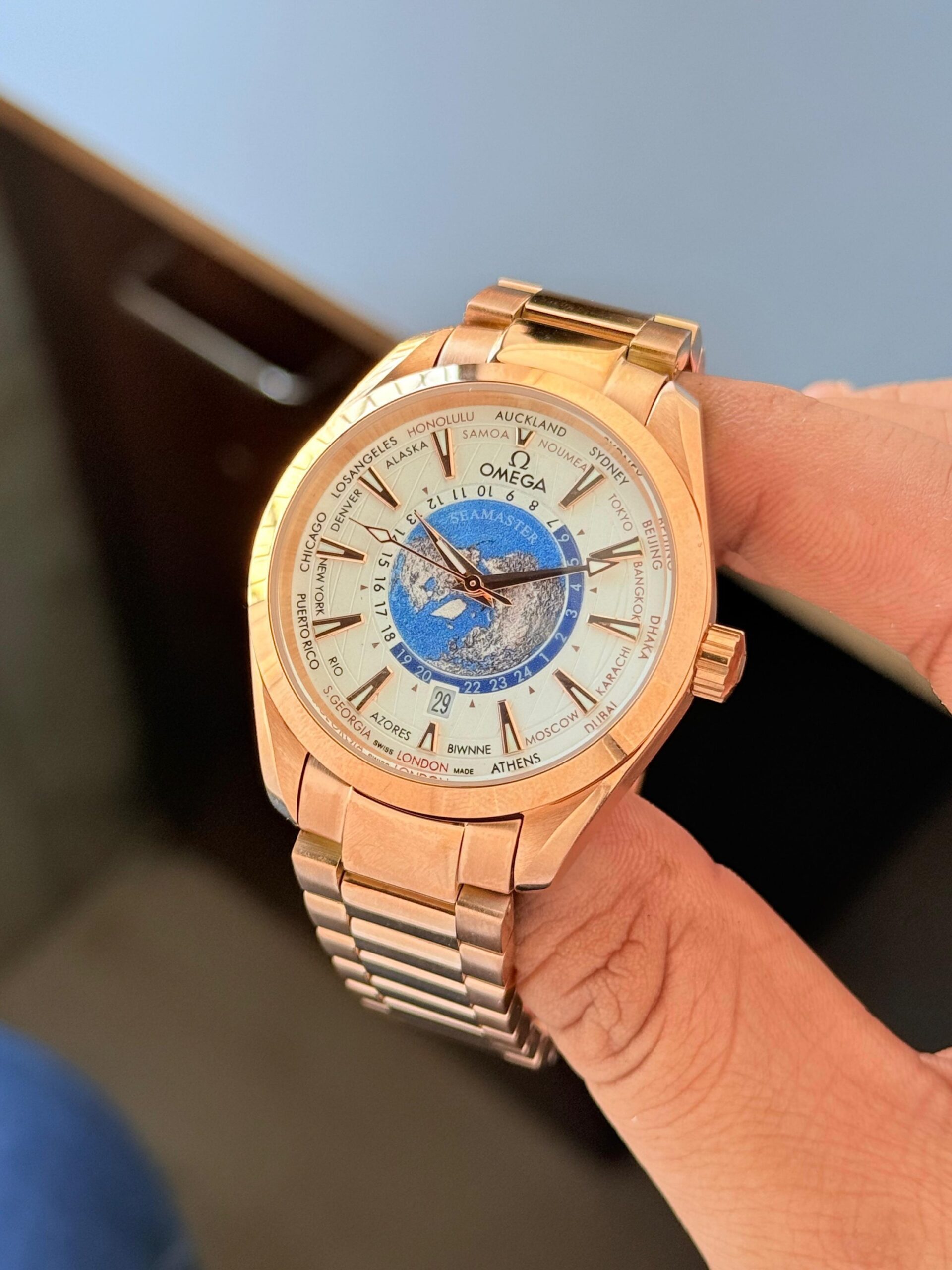 OMEGAA Aqua Terra Co-Axial Chronometer WORLDTIMER - Image 3