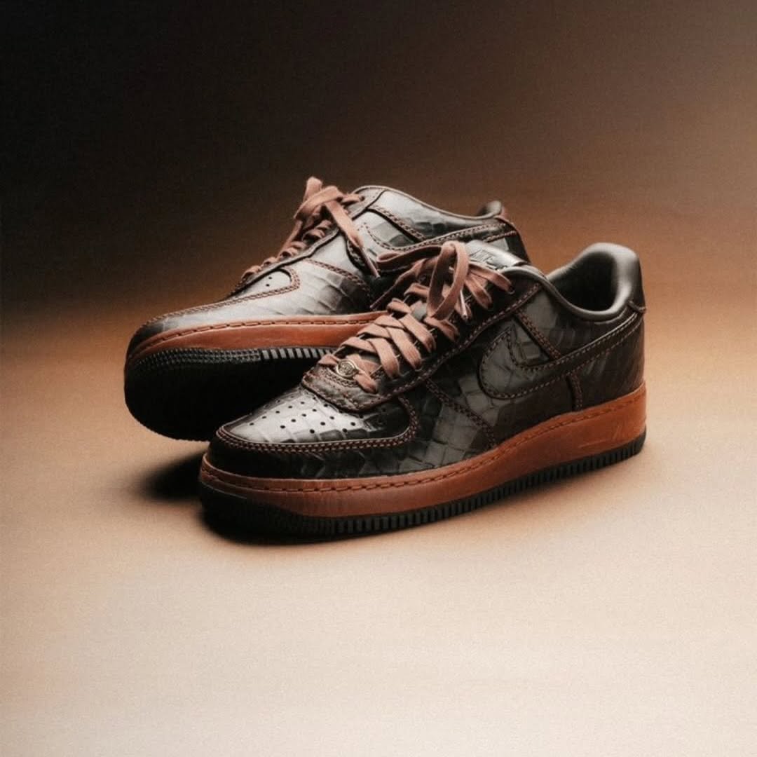 Nikee Airforce 1 Low Fauna Brown Croc - Image 3