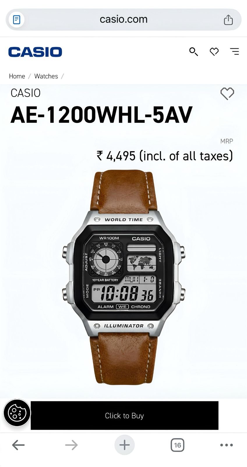 Casioo AE-1200WHL-5AV blends vintage - Image 2