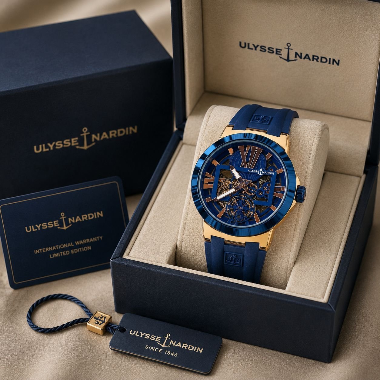 ULYSSEE NARDINN SKELETON – BOLD BLUE LUXURY EDITION