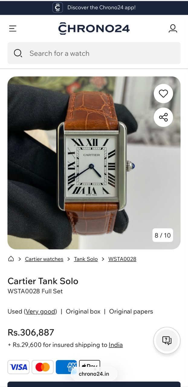 CARTIERR - Tank Style Watch - Image 3