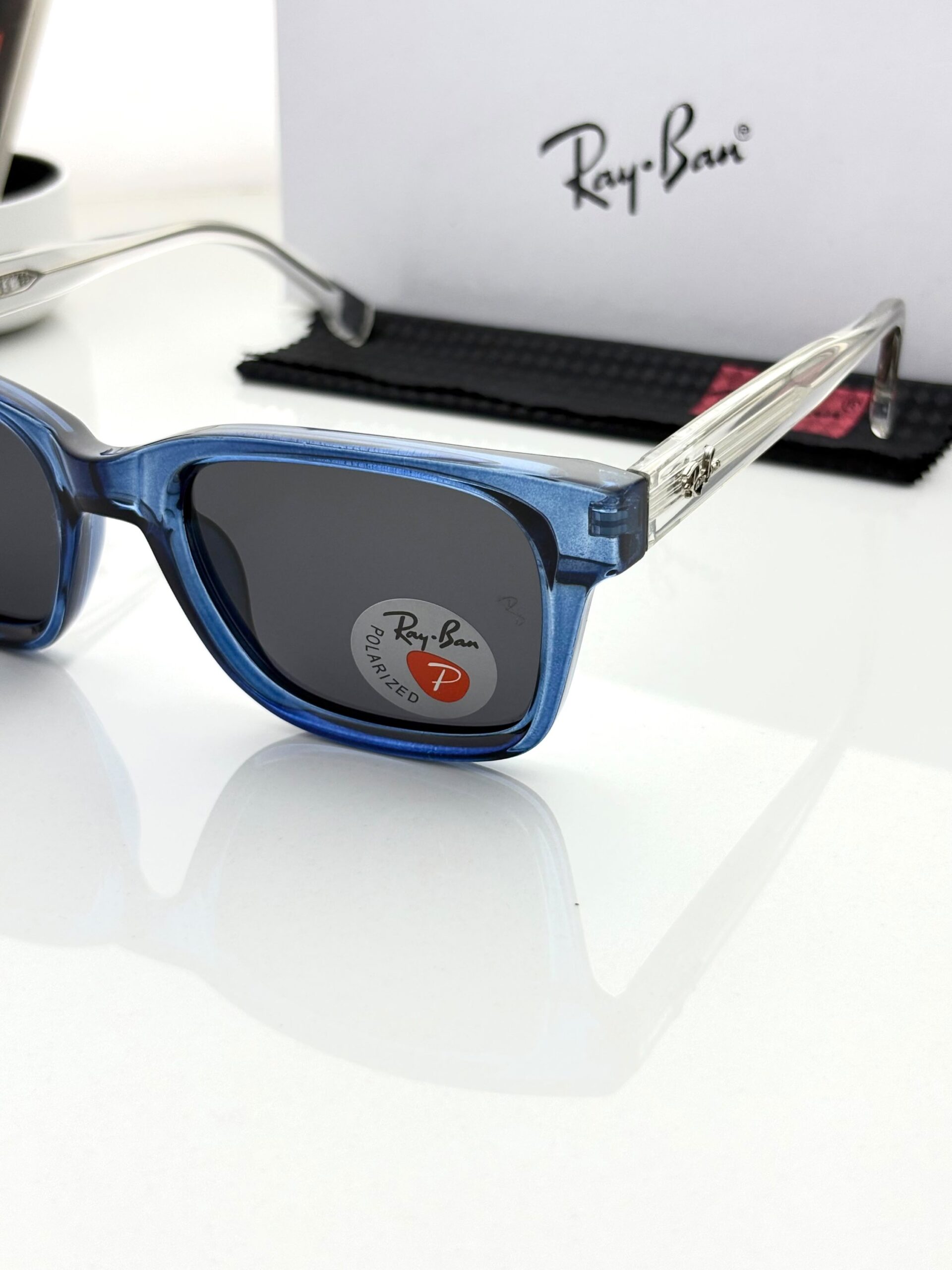 RAYY-BANN 7701 TRANSPARENT BLUE BLACK - POLARISED LENCE - Image 2